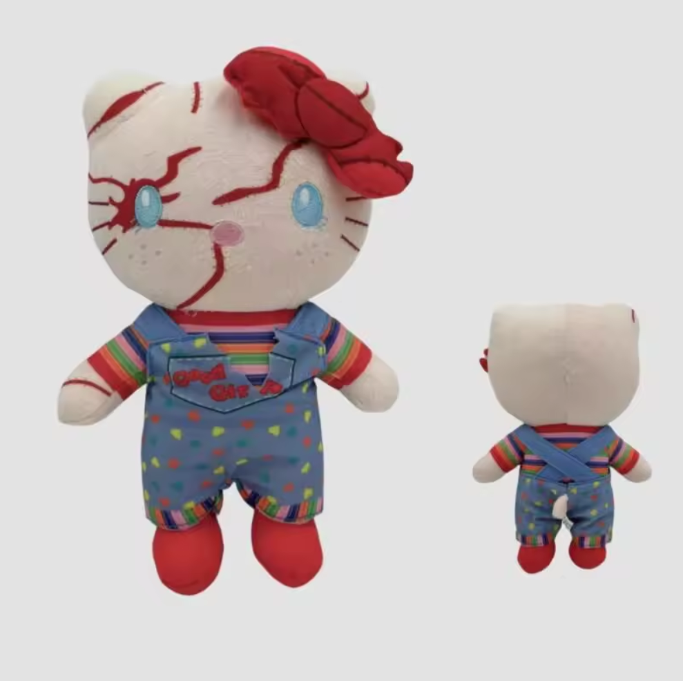 Peluche Hello Kitty con disfraz de Chucky Adorbale 22cm