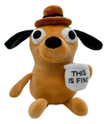 Peluche Perrito Meme Café Esto está Bien "This is Fine" Adorable 25cm