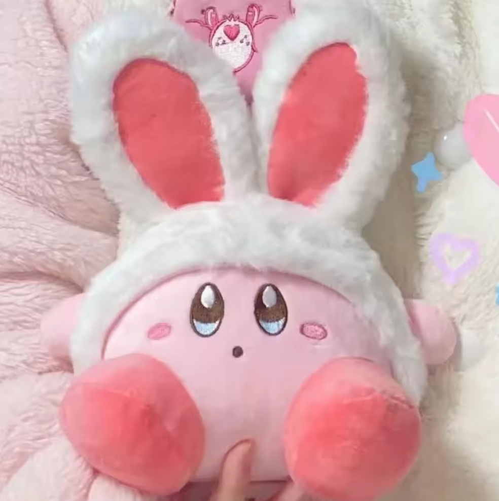 Peluche Nintendo Kirby Orejas de Conejo 20 Cm Felpa Suave