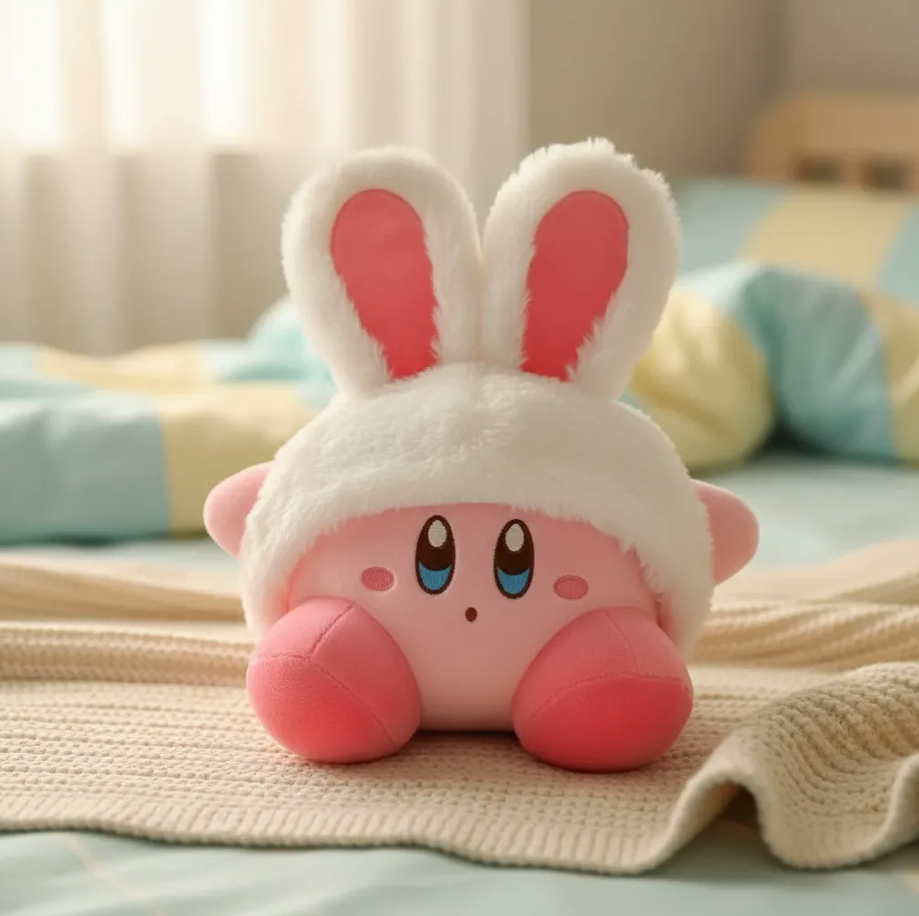 Peluche Nintendo Kirby Orejas de Conejo 20 Cm Felpa Suave