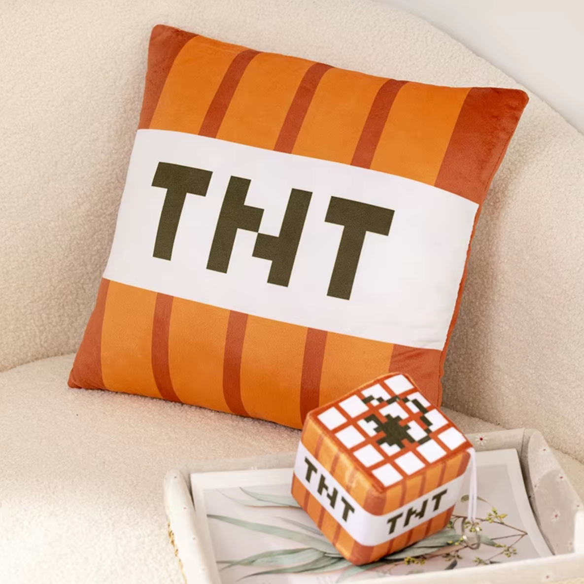 Llavero Peluche Cubo de TNT Dinamita Minecraft 10cm